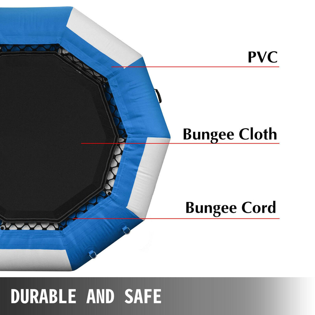 10ft Inflatable Water Bouncer Water Trampoline Splash Padded Inflatable Bouncer Bounce Swim Platform for Water Sports