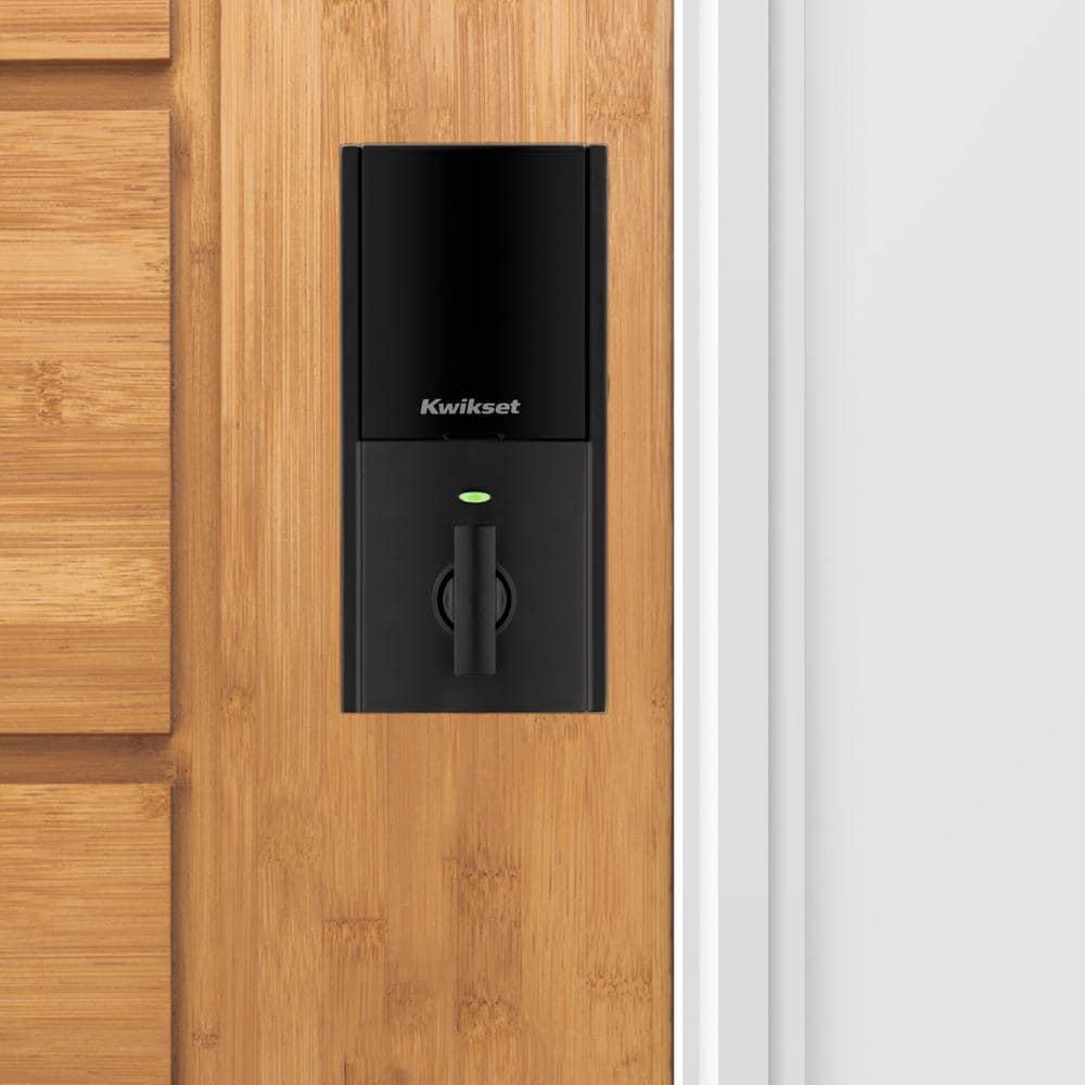 Halo Touch Matte Black CNT Fingerprint WiFi Elec Smart Lock Deadbolt Feat SmartKey Security with San Clemente Handleset