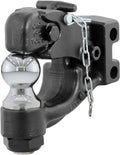 CURT 45919 Channel Mount Pintle Attachment with 2-Inch Ball, 10,000 lbs, Shank Required , Black