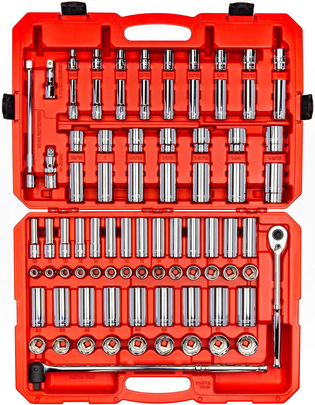 TEKTON 1/2 Inch Drive 6-Point Socket &amp; Ratchet Set, 84-Piece (3/8 - 1-5/16 in., 10-32 mm) | SKT25302