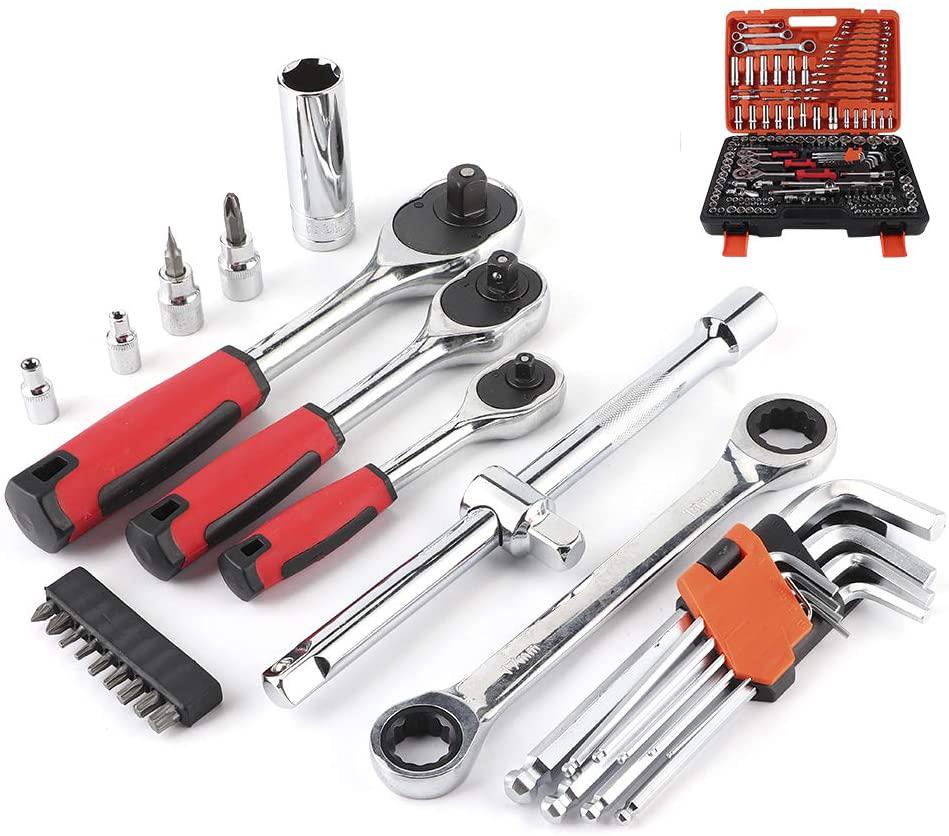 Ratchet Socket Set,150Pcs Ratchet Socket Set Vehicle Maintenance Repair Toolbox Combination Wrench Hand Tool