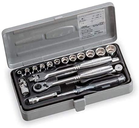 TONE 1800M 1/4" Square Drive 19 Piece Socket Set with Box