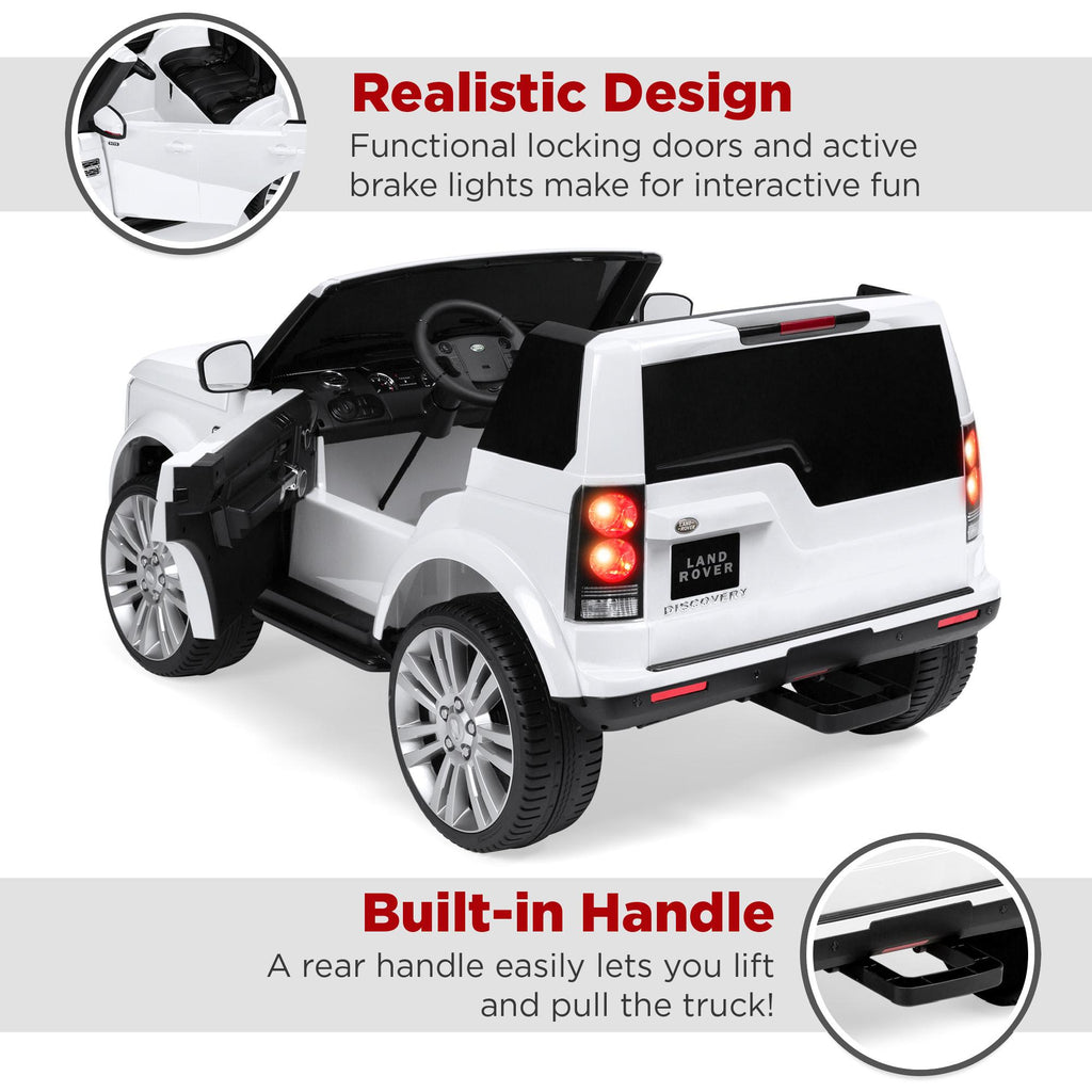 12V 3.7 MPH 2-Seater Licensed Land Rover Ride On Car Toy w/ Parent Remote Control - White