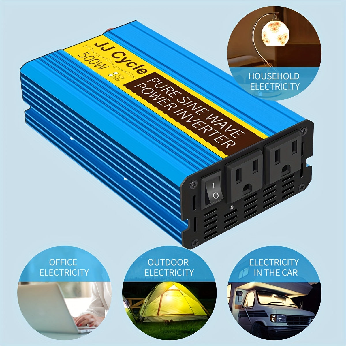Pure Sine Wave Power Inverter 12V/24V To 110V 60HZ 500W 1000W 1500W 2000W DC To AC VoltaConverter Power Supply