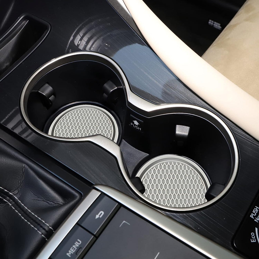 SINGARO Car Cup Coaster, 4PCS Universal Non-Slip Cup Holders Embedded in Ornaments Coaster, Car Interior Accessories, Gray