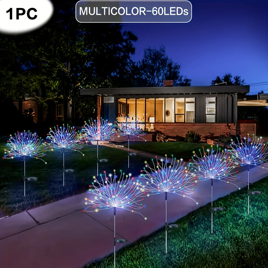 Solar Garden Lights Solar Firework Lights, 8-Mode Lighting Solar Lights Outdoor Waterproof For Garden Patio Walkway Pathway Party Wedding Decorative