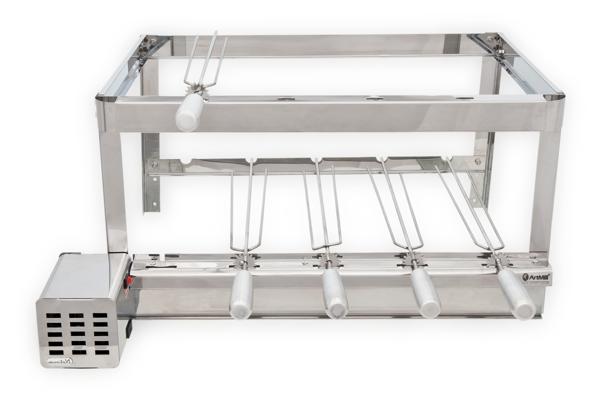 Brazilian High Rotisserie BBQ Grill  Still 5 Skewers Giragril Inox
