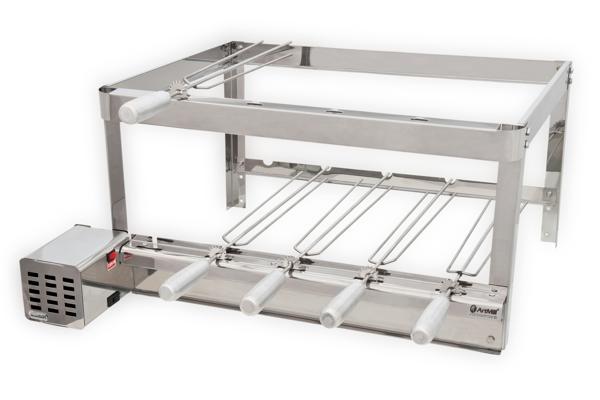 Brazilian High Rotisserie BBQ Grill  Still 5 Skewers Giragril Inox