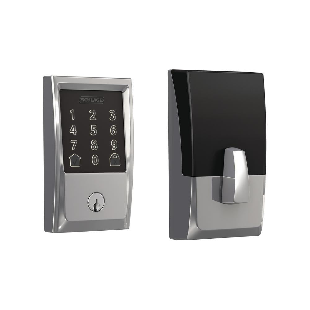 Century Bright Chrome Encode Smart Wi-Fi Door Lock with Alarm