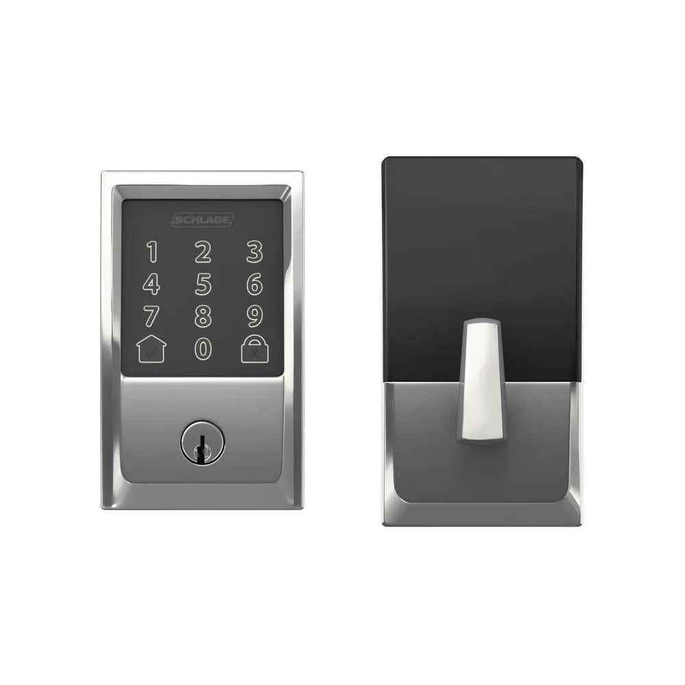 Century Bright Chrome Encode Smart Wi-Fi Door Lock with Alarm