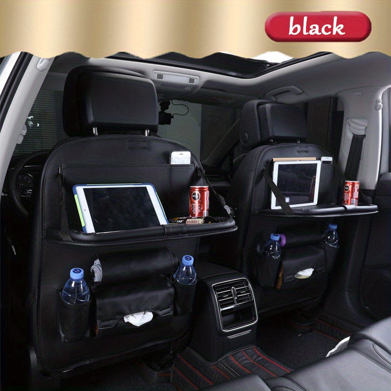 1pc Car Back Seat Organizers, StoraPockets Kick Mats Car Back Seat Protectors Tissue Boxcup Holder Laptop Table Car Eating Tray For ParOnly