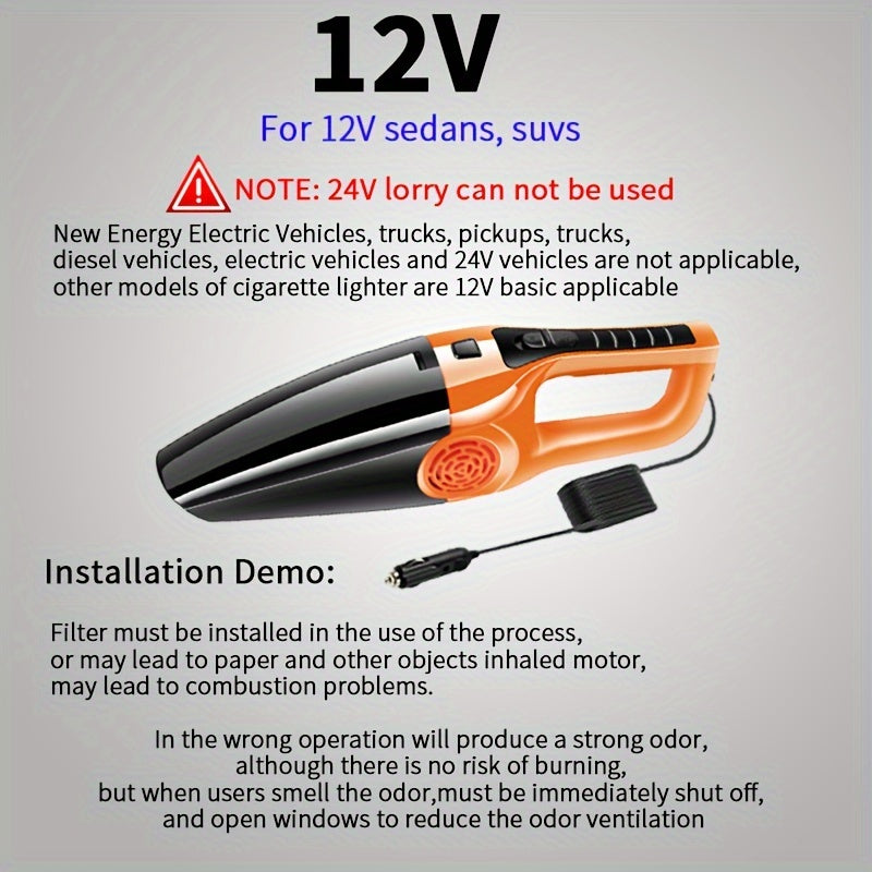 In-car Vehicle Household Indoor LarVacuum Cleaner Power LarSuction Strong Vacuum Vehicle Small Vehicle Vacuum Cleaner Dry-wet Dual-use