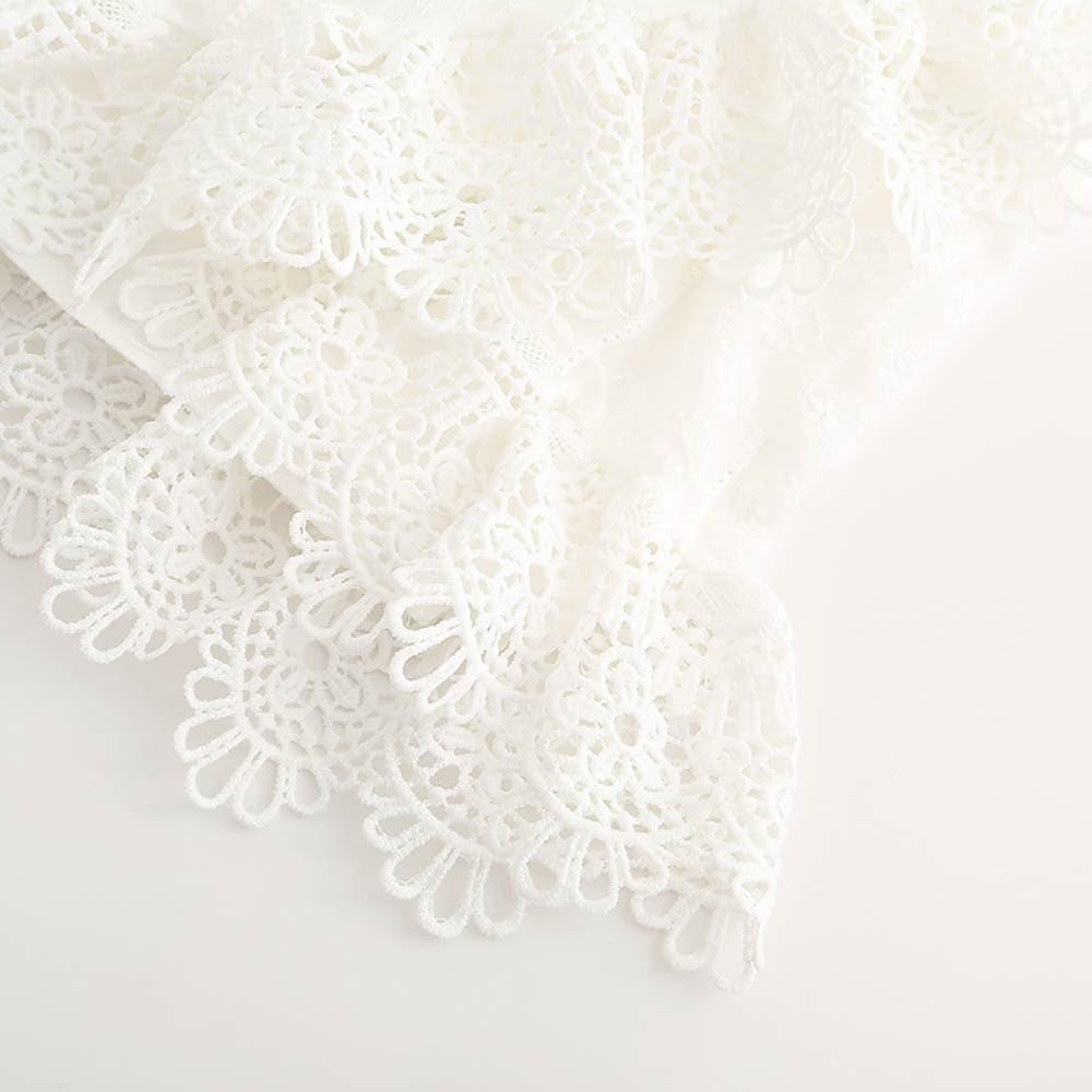 backless bow tie embroidery ruffles dress