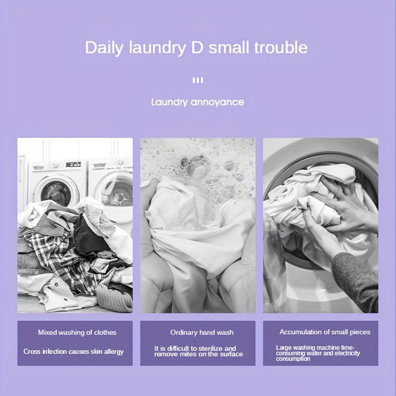 1pc Portable Mini Washing Machine Collapsible Bucket, 8L/3 Modes Effective Steri-lizing Washer With Drain Basket , Underwear Suitable For RV, Travel