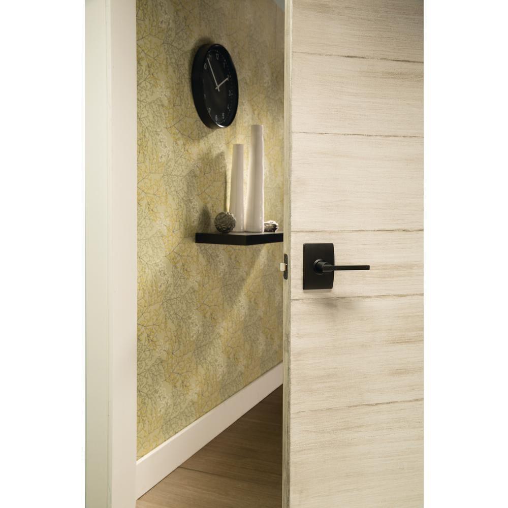 Latitude Matte Black PassaHall/Closet Door Lever with Century Trim