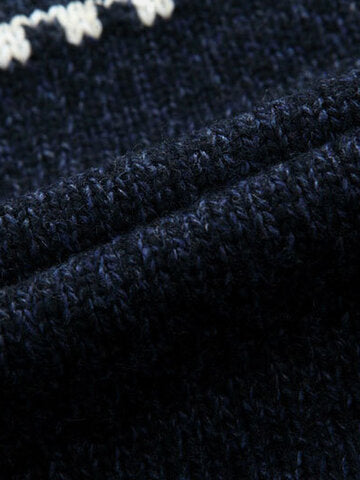 mens tribal style zipper stand collar casual knitted sweater cardigan