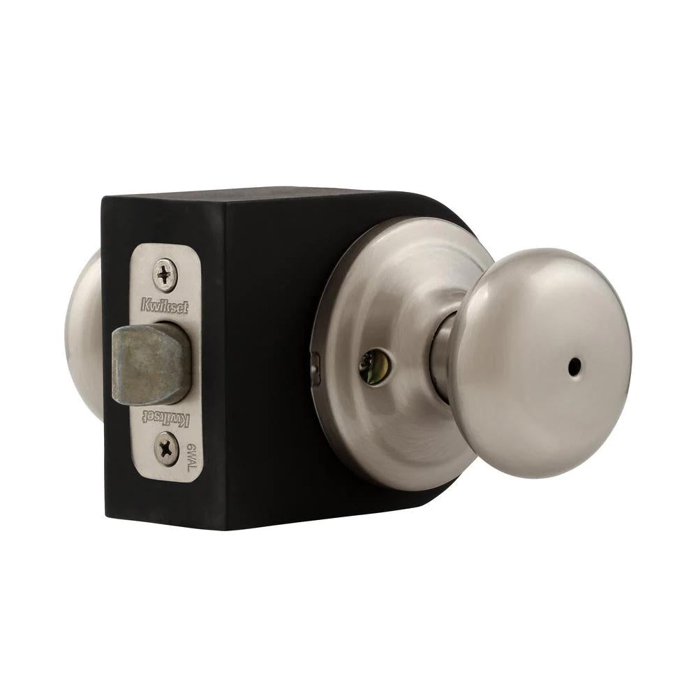Juno Satin Nickel Privacy Bed/Bath Door Knob (8-Pack)