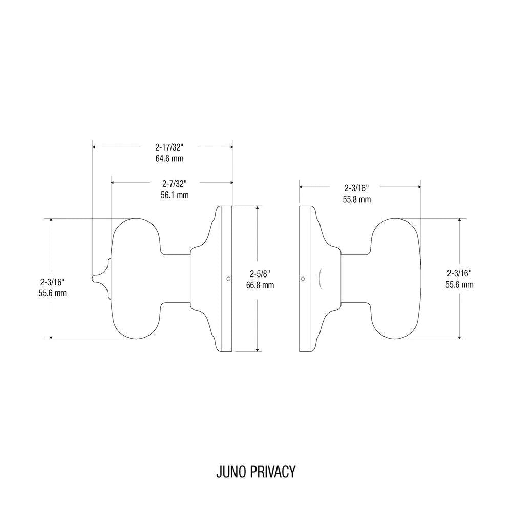 Juno Satin Nickel Privacy Bed/Bath Door Knob (8-Pack)