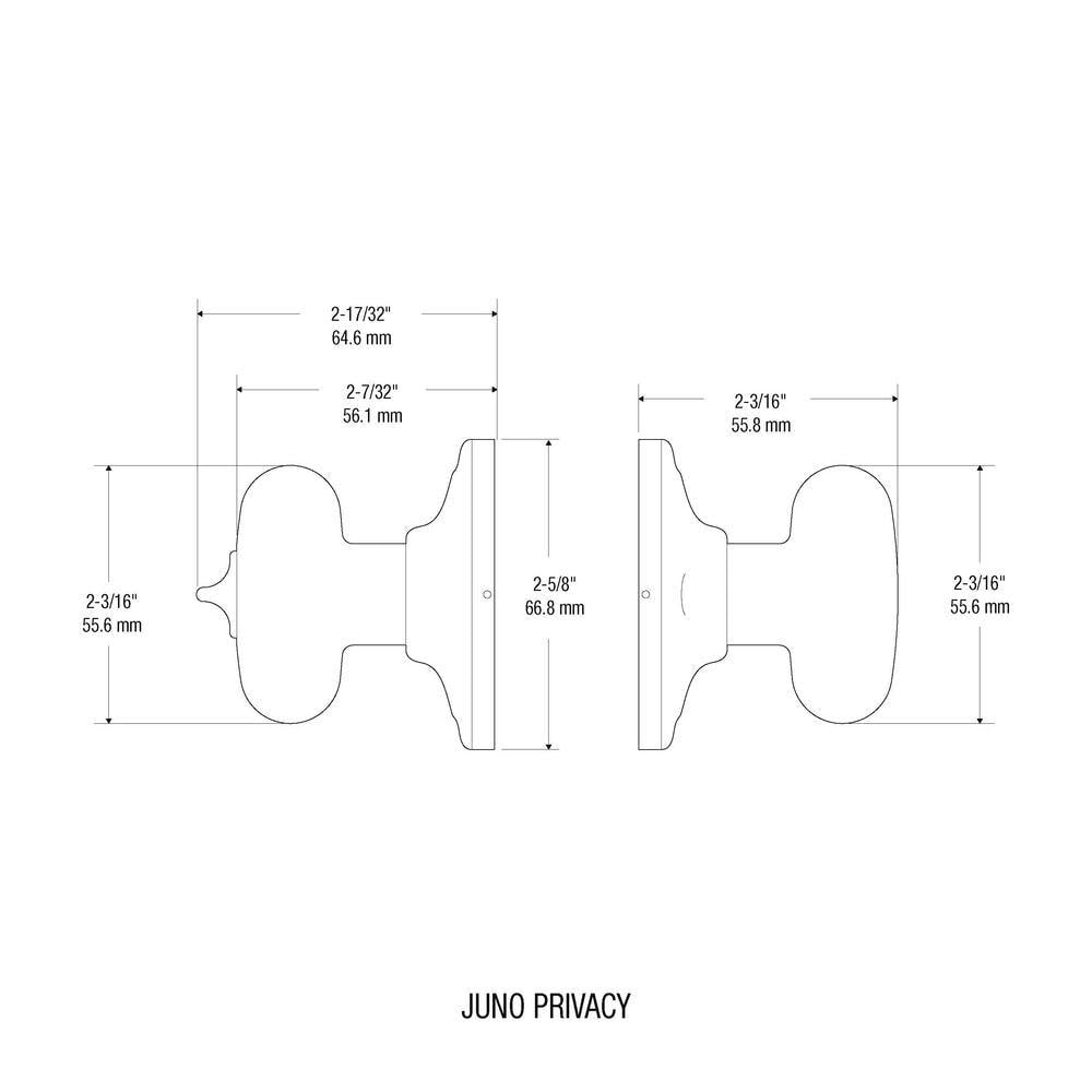 Juno Satin Nickel Privacy Bed/Bath Door Knob (8-Pack)