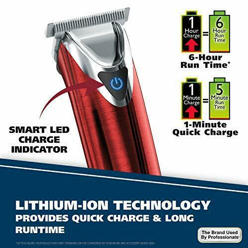 Wahl 9864r Clipper  Steel Lithium Ion Plus Beard Trimmer Deluxe Kit Red