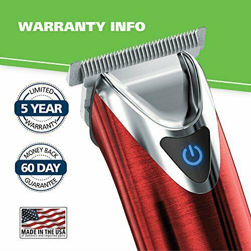 Wahl 9864r Clipper  Steel Lithium Ion Plus Beard Trimmer Deluxe Kit Red
