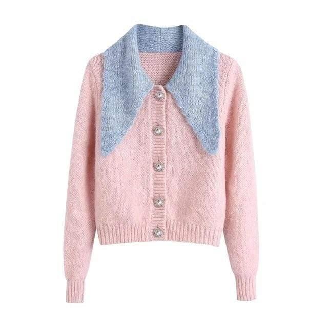 button cropped knitted sweater