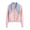 button cropped knitted sweater