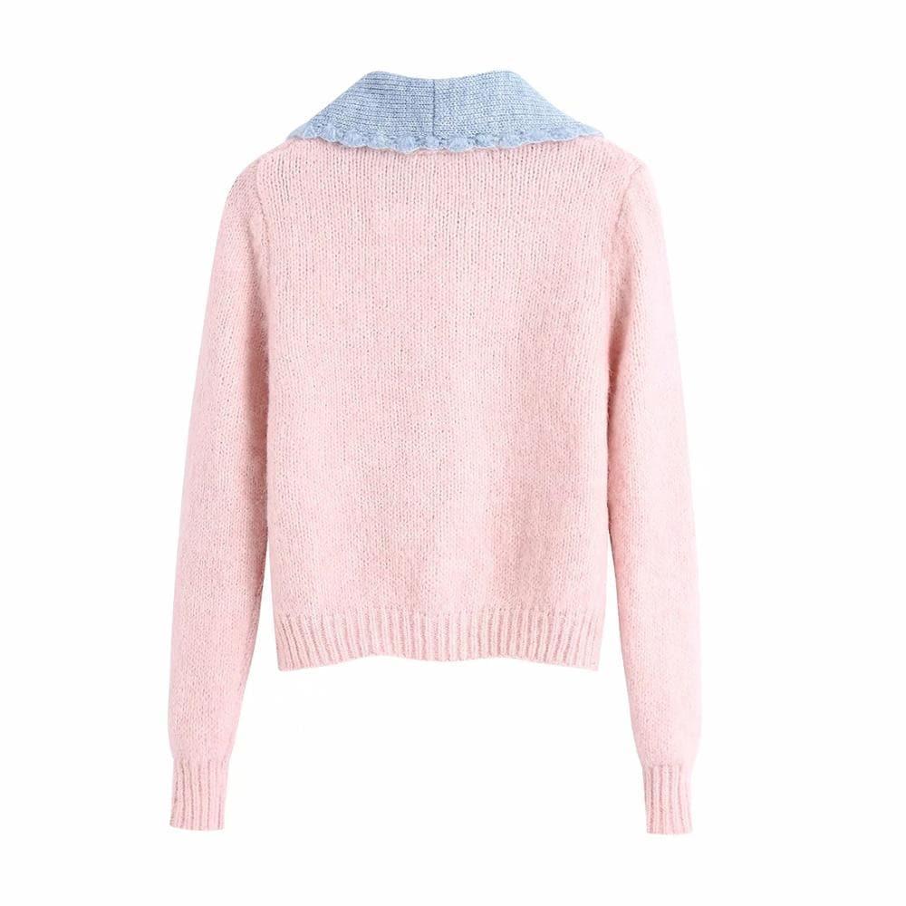 button cropped knitted sweater