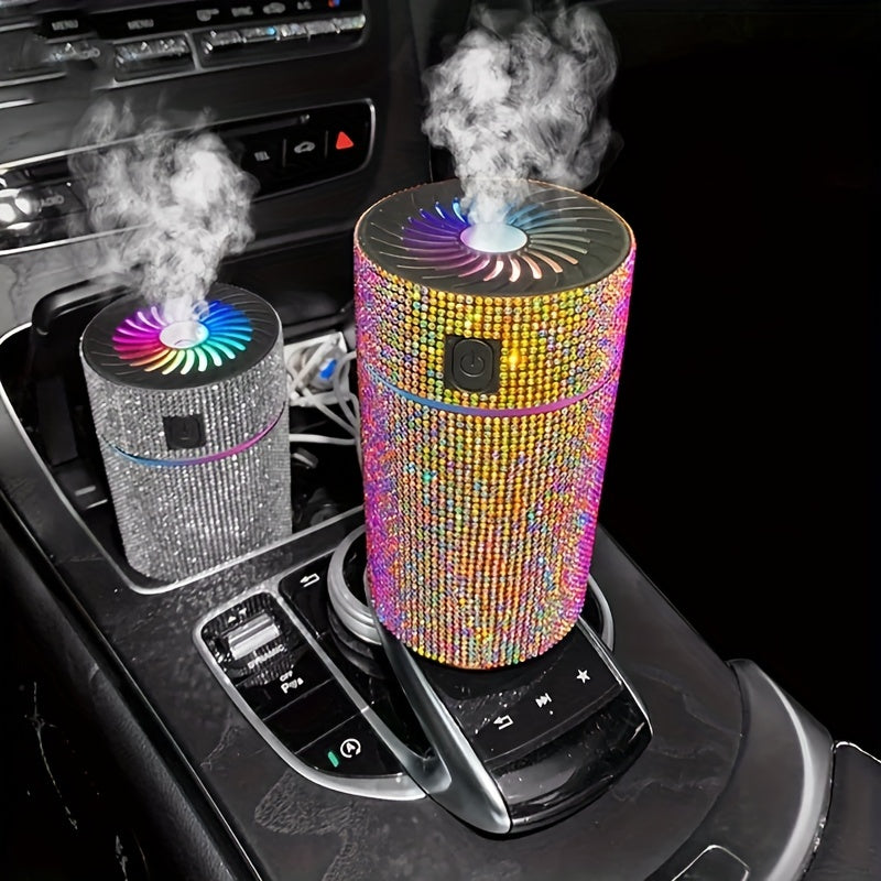Elevate Your Car's Ambience with this Luxurious Rhinestone Humidifier &amp; Air Purifier!