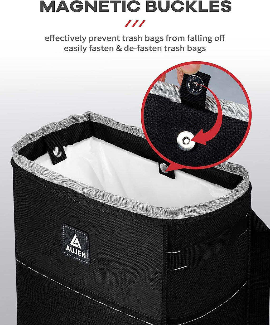 AUJEN Trash Can- Easy-to-Install Car Accessory Interior - Leak-Proof Organizer and Storage Bag for The Back/Front/Console of Any Cars,Sedans, SUVs &amp; Trucks