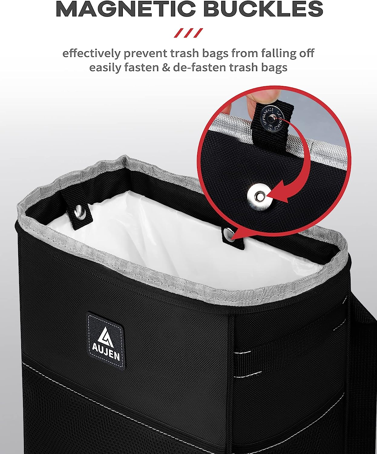 AUJEN Trash Can- Easy-to-Install Car Accessory Interior - Leak-Proof Organizer and Storage Bag for The Back/Front/Console of Any Cars,Sedans, SUVs &amp; Trucks