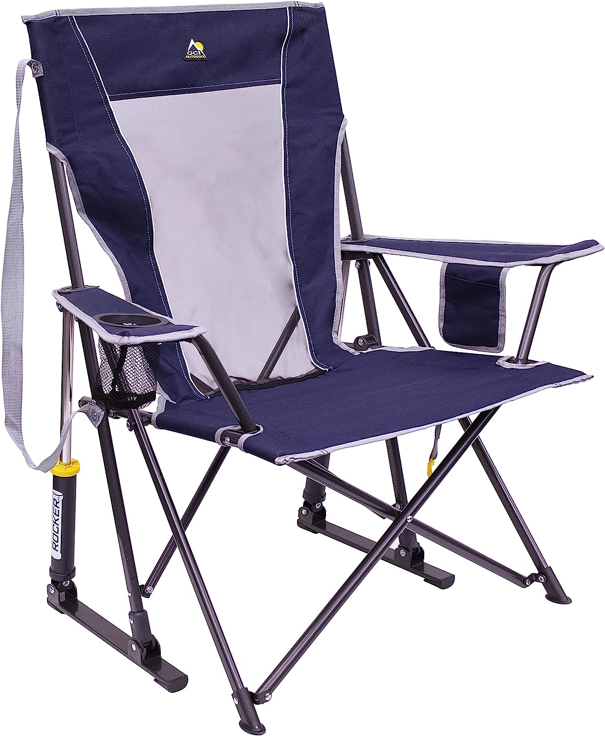 GCI Outdoor Comfort Pro Rocker Collapsible Rocking Chair &amp; Outdoor Camping Chair, Indigo