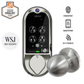 Vision Single Cylinder Smart Deadbolt Lock and Integrated Video Doorbell Satin Nickel with Knob Handle