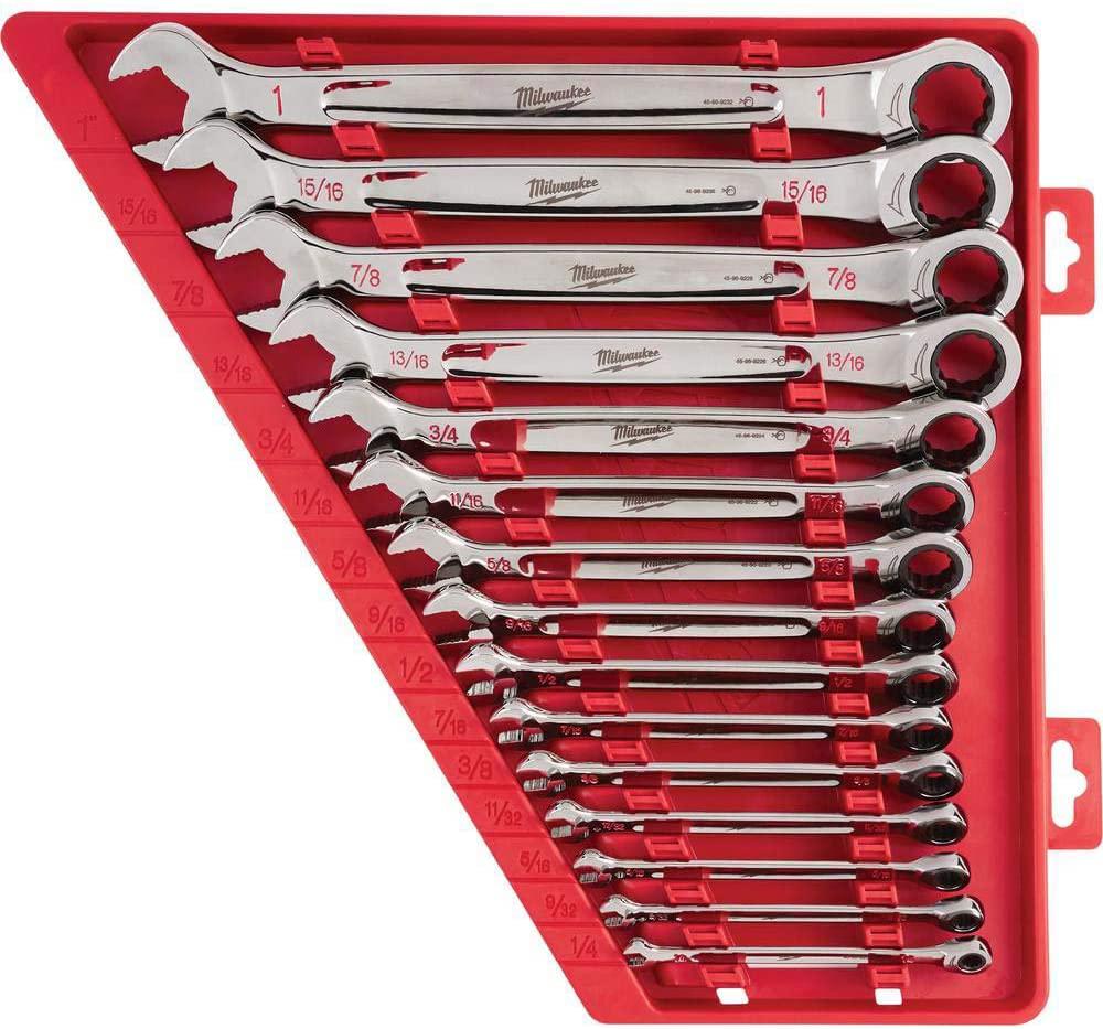 Milwaukee Electric Tools MLW48-22-9416 Ratcheting Combination Wrench Set - SAE