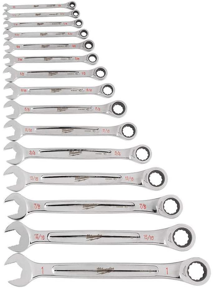 Milwaukee Electric Tools MLW48-22-9416 Ratcheting Combination Wrench Set - SAE