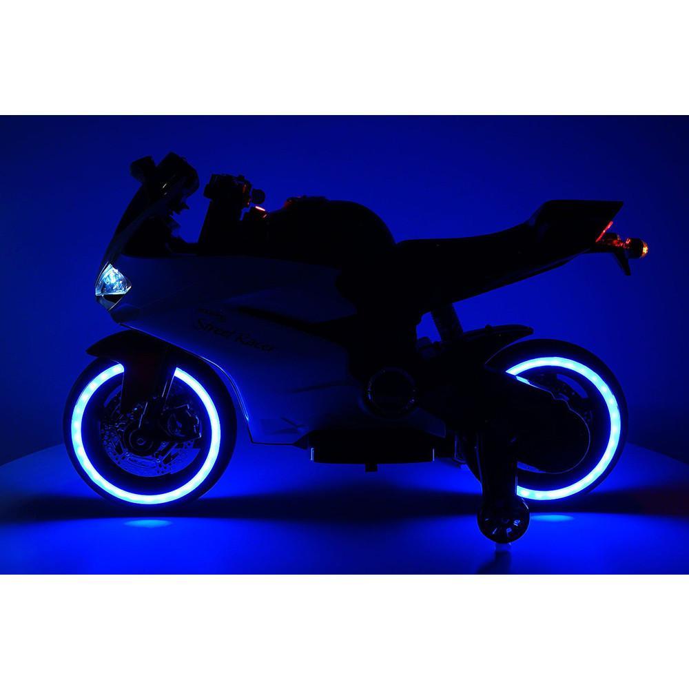 2023 Racing Style Ride On Toy Motorcycle Car for Kids 12V Battery Powered  Blue