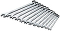 SK Professional Tools 86040 12-Piece 12-Point Metric Long Combination Wrench Set - SuperKrome Finish, Set of 12 Chrome Wrenches Made in USA