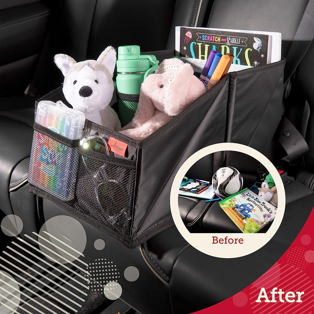 Lusso Gear Car Seat Organizer for Front or Backseat - Great for Adults &amp; Kids, Features 9 Storage Compartments for Toys, Magazines, Tissues, Maps, Books, Documents, Games &amp; More (Planets)
