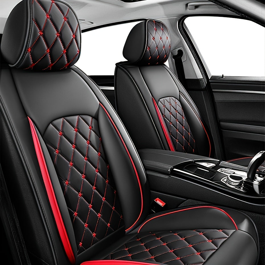 Upgrade Your Vehicle with 1pc of Luxury Car Seat Cover - Premium Faux Leather Car Seat Cushion Cover for Front &amp; Rear Seats!