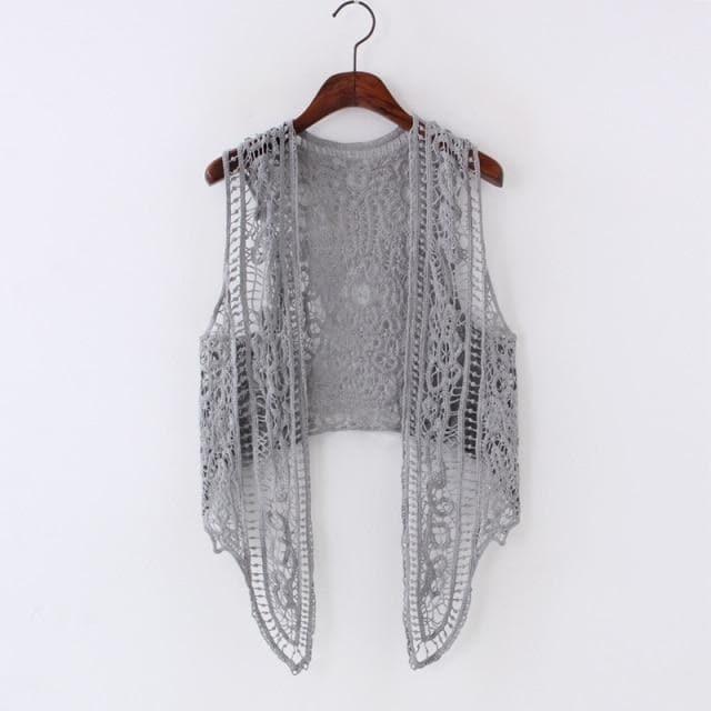 assymetric open stitch boho hippie cardigan