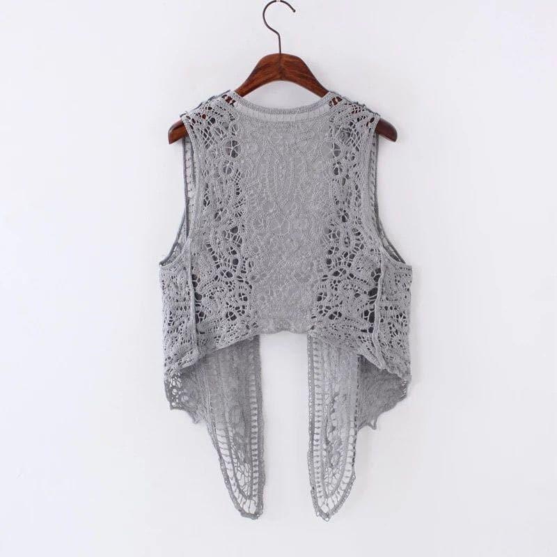 assymetric open stitch boho hippie cardigan