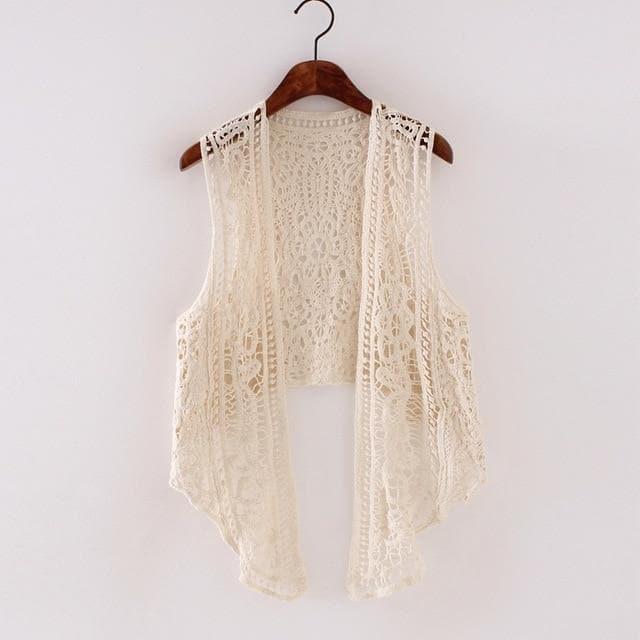 assymetric open stitch boho hippie cardigan