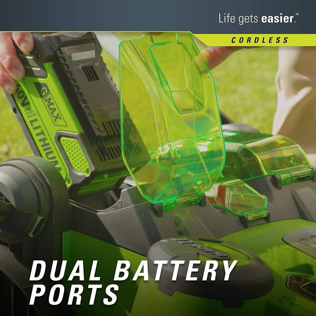 Greenworks 25302 20-Inch 40V Twin Force Cordless Lawn Mower, 5Ah Battery & Charger Included
