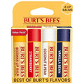 Burt's Bees Lip Balm, Moisturizing Lip Care, for All Day Hydration, 100% Natural, Original Beeswax, Strawberry, Coconut &amp; Pear &amp; Vanilla (4 Pack)
