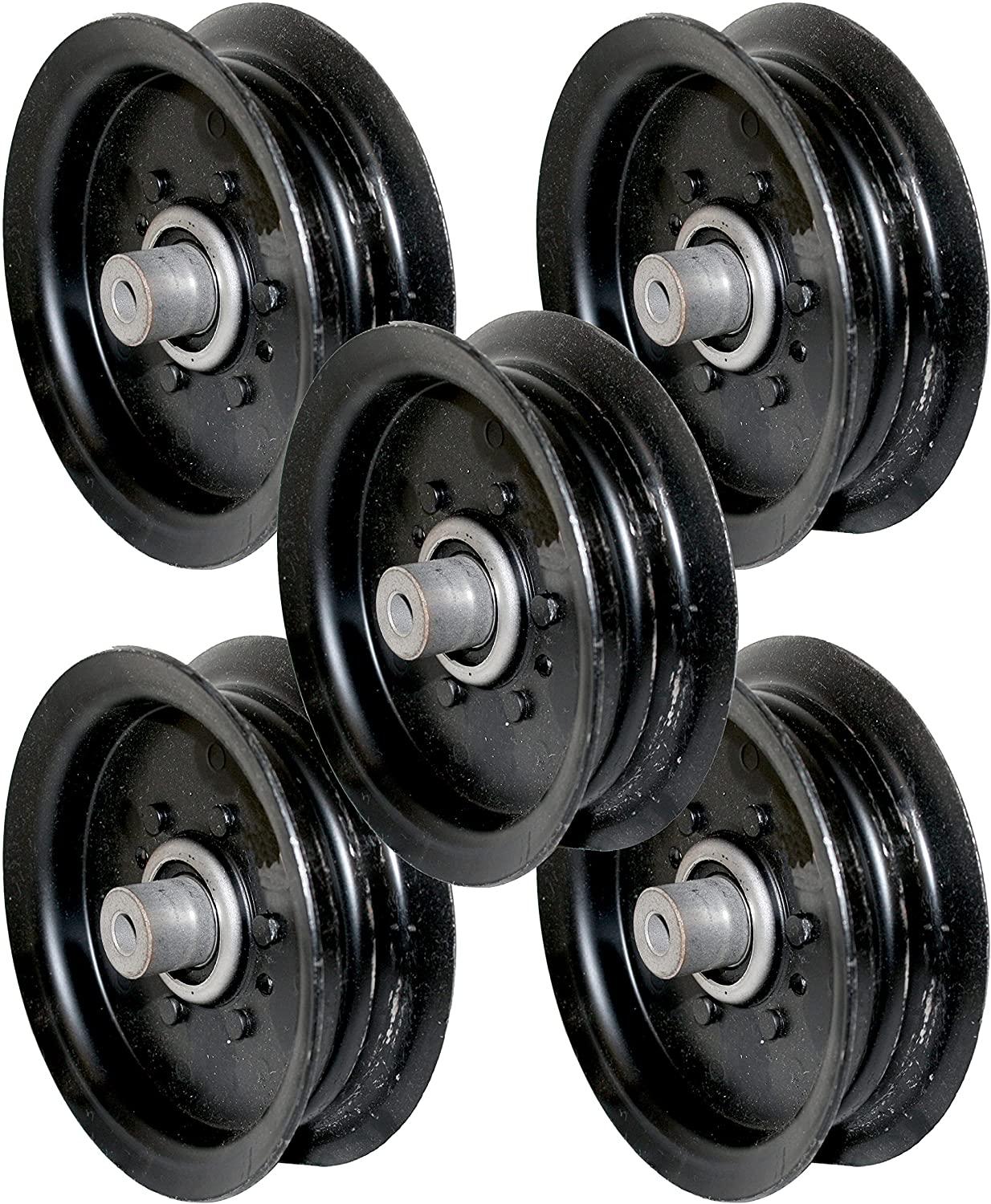 Rotary 13175 Flat Idler Pulley 3/8 ID X 5-3/8 OD for Poulan/Husqvarna/Craftsman Mowers Replaces OEM # 196106, 197379, 532196106 (Fivе Расk)
