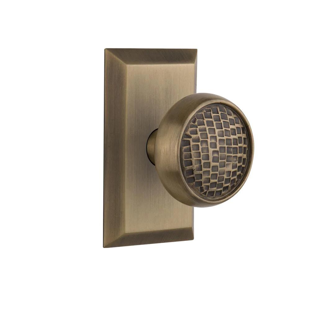 Studio Plate 2-3/8 in. Backset Antique Brass PassaHall/Closet Craftsman Door Knob