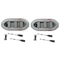 Mariner 4-Person Inflatable River Lake Dinghy Boat and Oars Set (2 Pack)