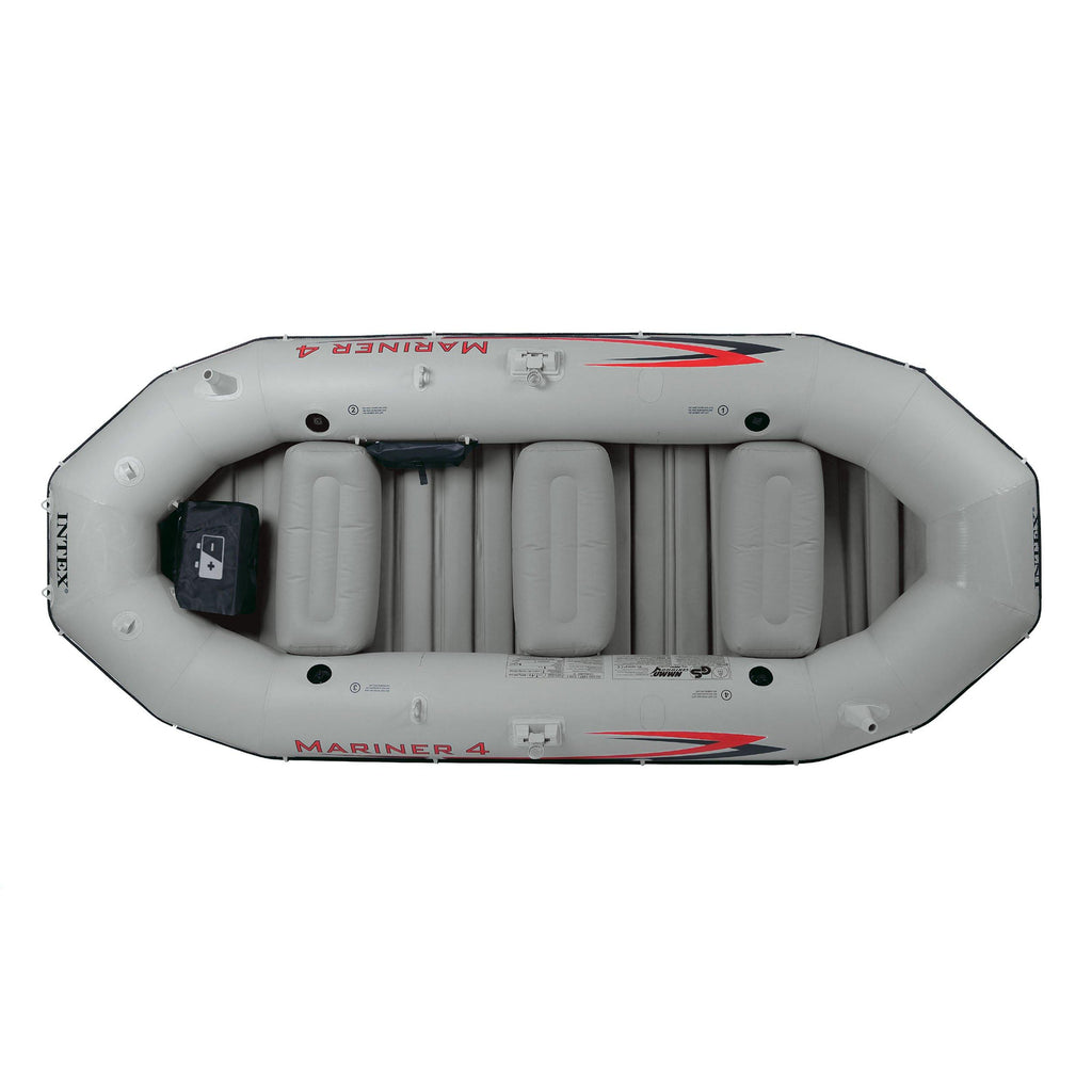 Mariner 4-Person Inflatable River Lake Dinghy Boat and Oars Set (2 Pack)