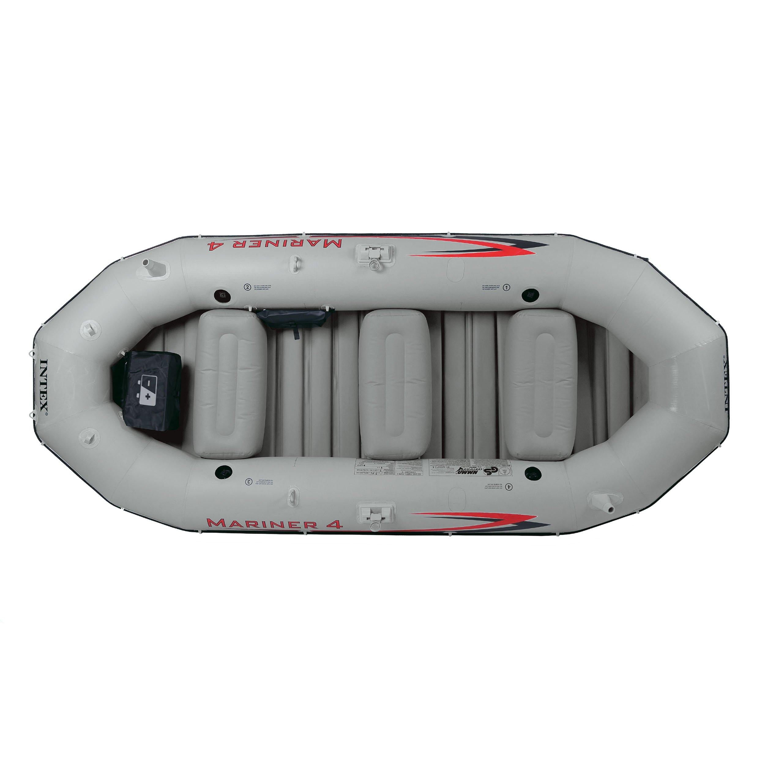 Mariner 4-Person Inflatable River Lake Dinghy Boat and Oars Set (2 Pack)
