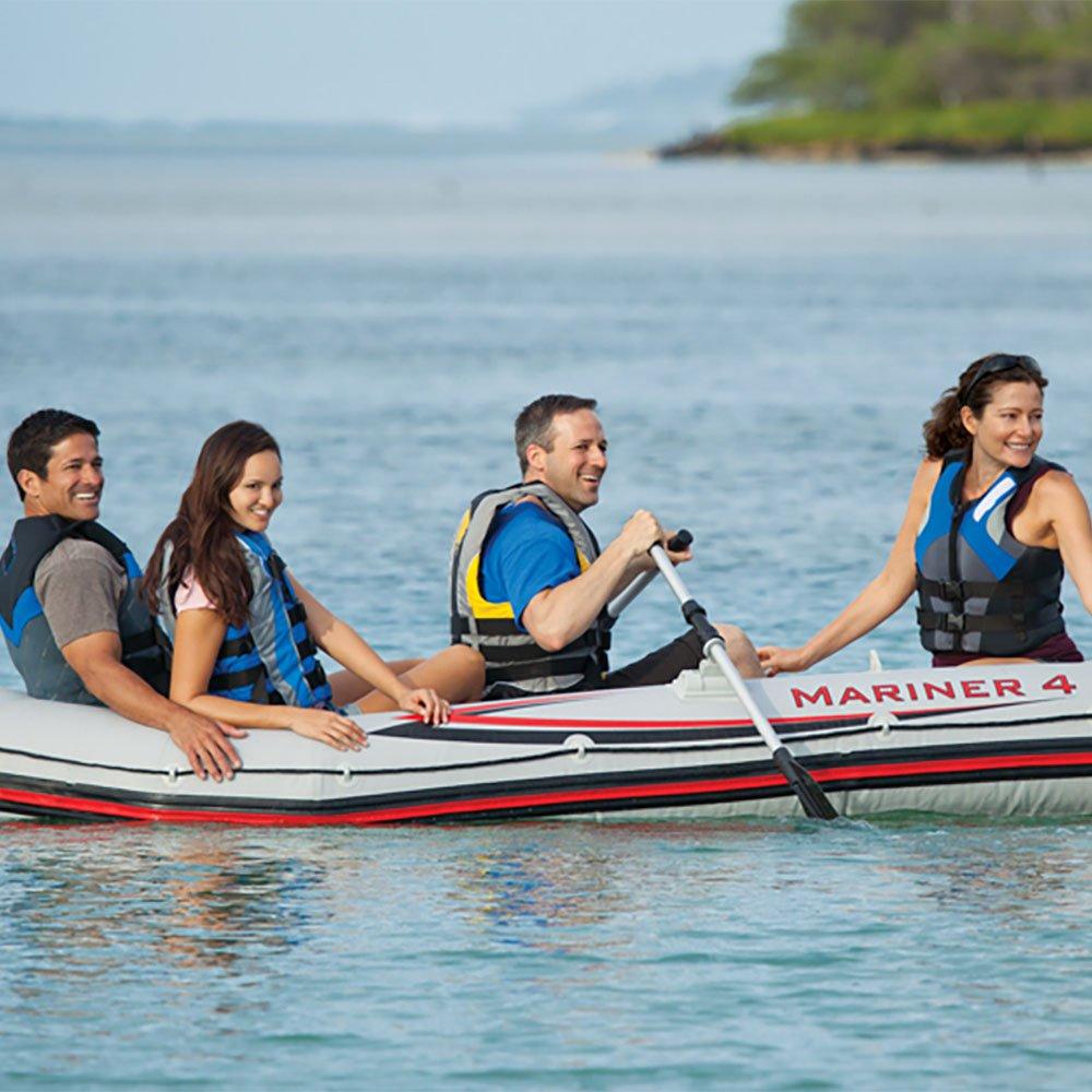 Mariner 4-Person Inflatable River Lake Dinghy Boat and Oars Set (2 Pack)